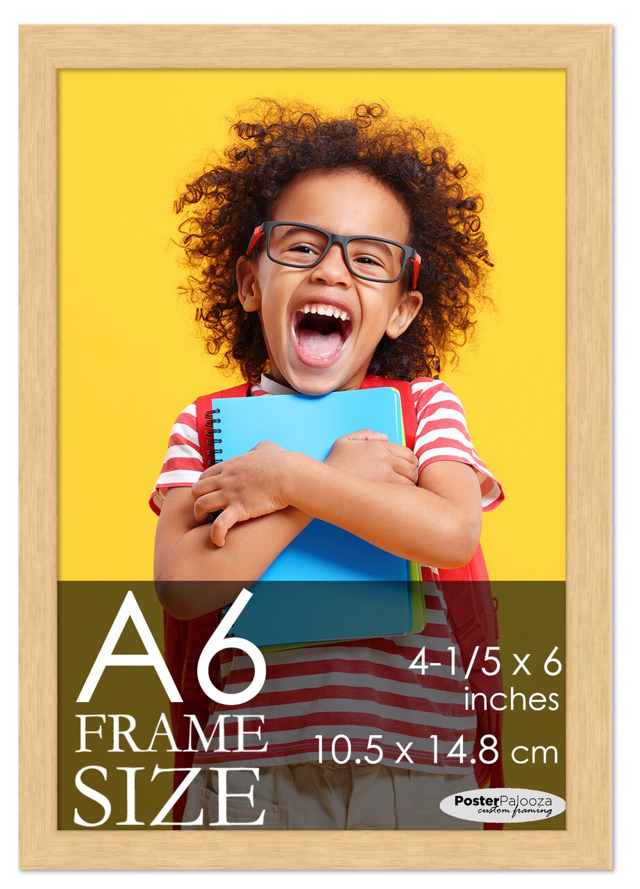 A6 Frame Natural Modern Minimalist 4.25x6 Frame - Wood A6 Picture Frame, UV Acrylic